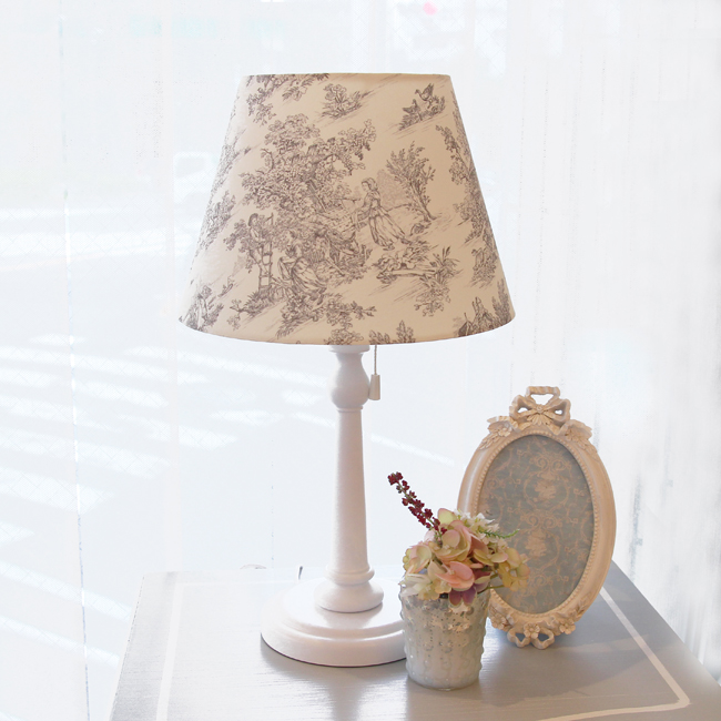 Toile de Jouy Stand Lamp (Charcoal gray) - インテリアショップkino