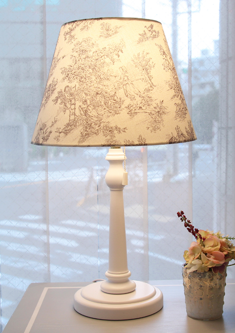 Toile de Jouy Stand Lamp (Charcoal gray) - インテリアショップkino